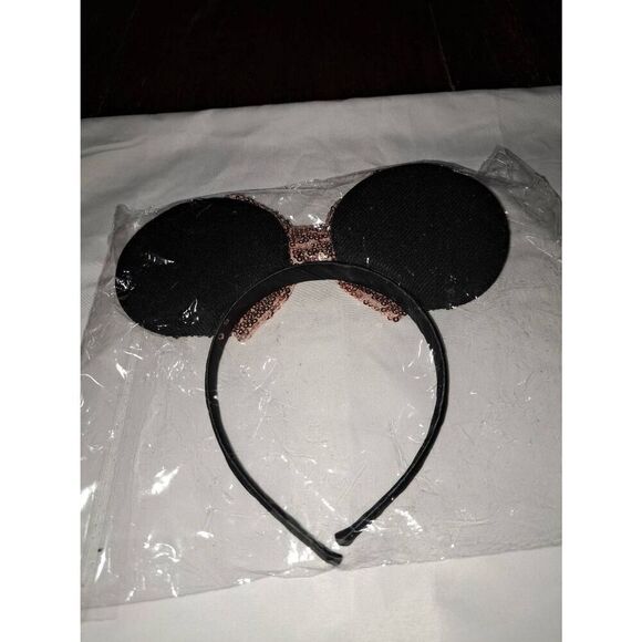 Minnie Mouse Ear Headband Black Pink White Embellish Costume Vacation Birthday - Picture 4 of 4